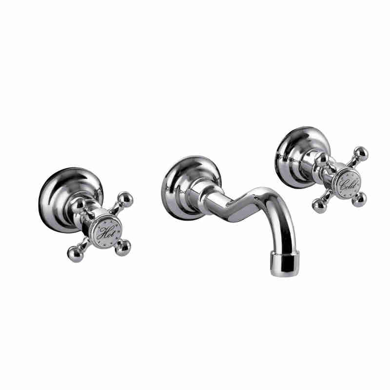 ONLY EXTERNAL PARTS FOR 3-HOLE WALL-MOUNTED WASHBASIN.