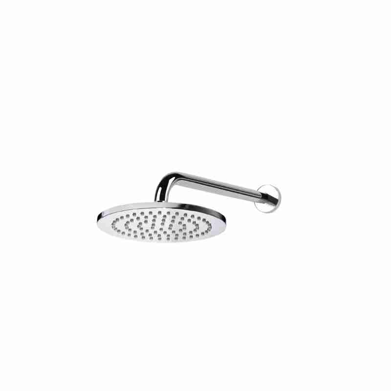 ROUND BRASS SHOWER HEAD, Ø 150MM, HORIZONTAL BRASS ARM.
