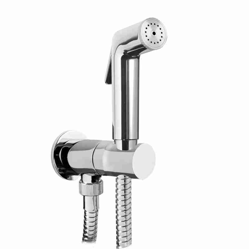 PRESA ACQUA IN OTTONE CON RUBINETTO INTEGRATO, FLESSIBILE 1,2M E IDROSCOPINO IN ABS 2 GETTI.