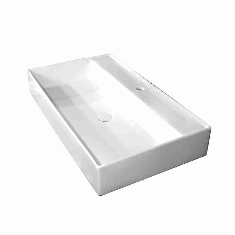 COUNTERTOP OR WALL-HUNG SINK WITHOUT OVERFLOW.