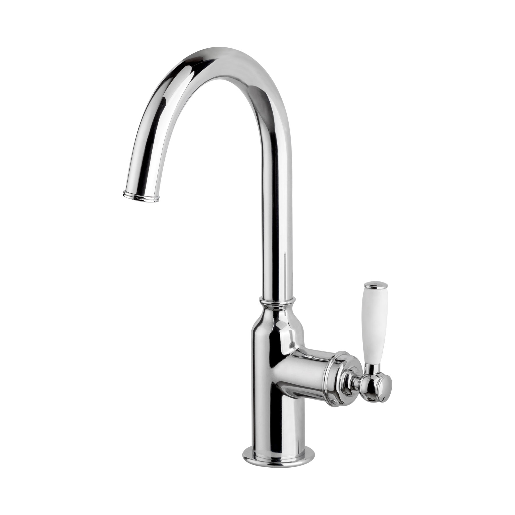 MISCELATORE MONOCMANDO PER LAVABO CON BOCCA GIREVOLE.