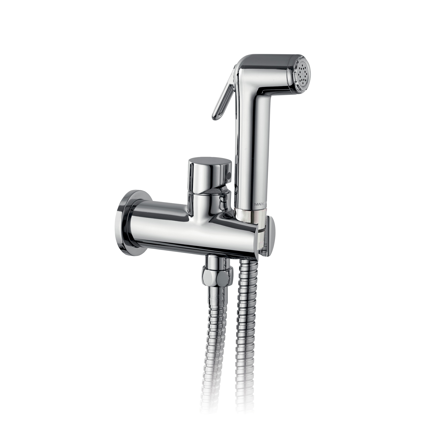 SOLO PARTI ESTERNE PRESA ACQUA IN OTTONE CON RUBINETTO,FLESSIBILE 1,2M E DOCCETTA IN ABS SHUT-OFF.