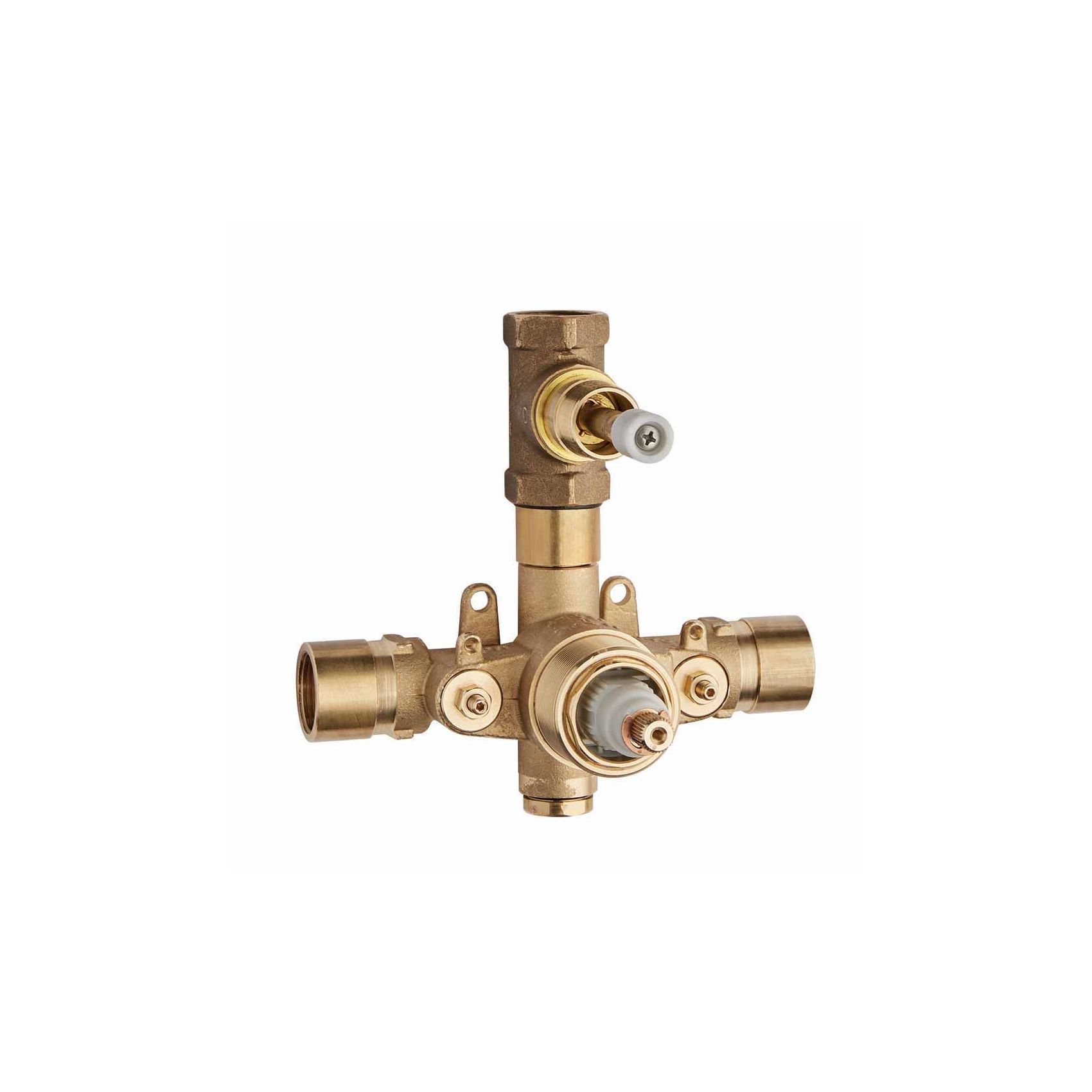 EINZIGARTIGES EINBAUKÖRPER FÜR 3/4" EINBAU-THERMOSTATMISCHER FÜR DUSCHE MIT 3/4"-HAHN MIT 90°-KERAMIKSCHEIBEN, OHNE AUSSENTEILE.