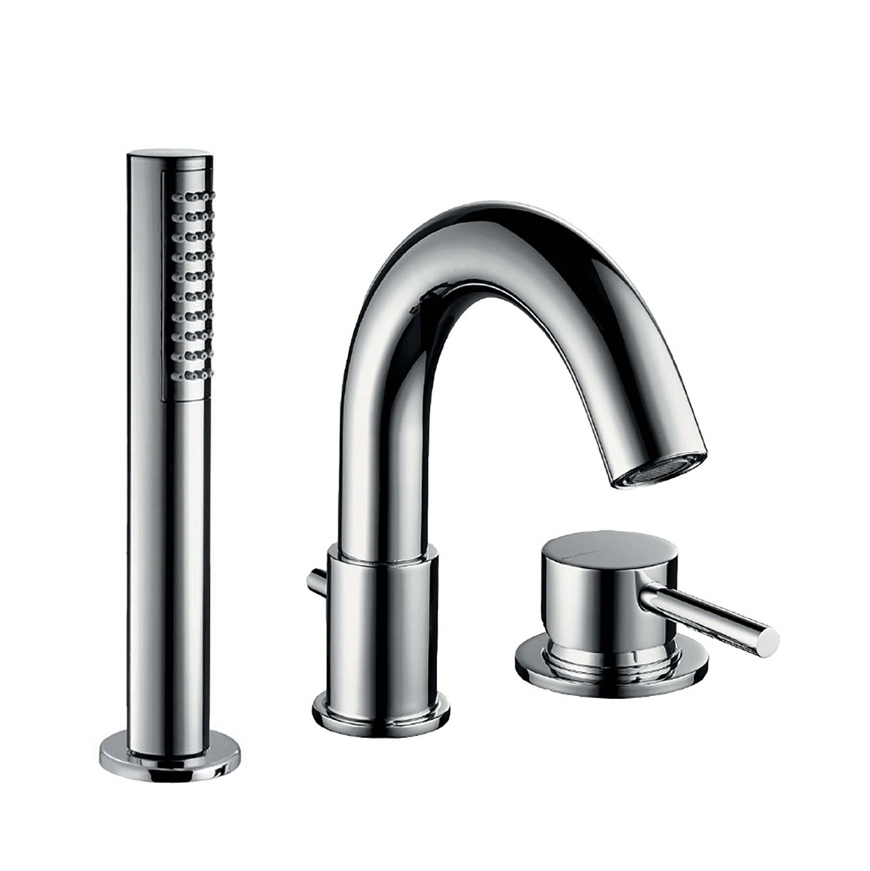 ENSEMBLE DE BAIGNOIRE 3 TROUS AVEC MITIGEUR MONOCOMMANDE, BEC INVERSEUR, TUYAU FLEXIBLE GLISS 1,5M ET MANETTE DE DOUCHE.