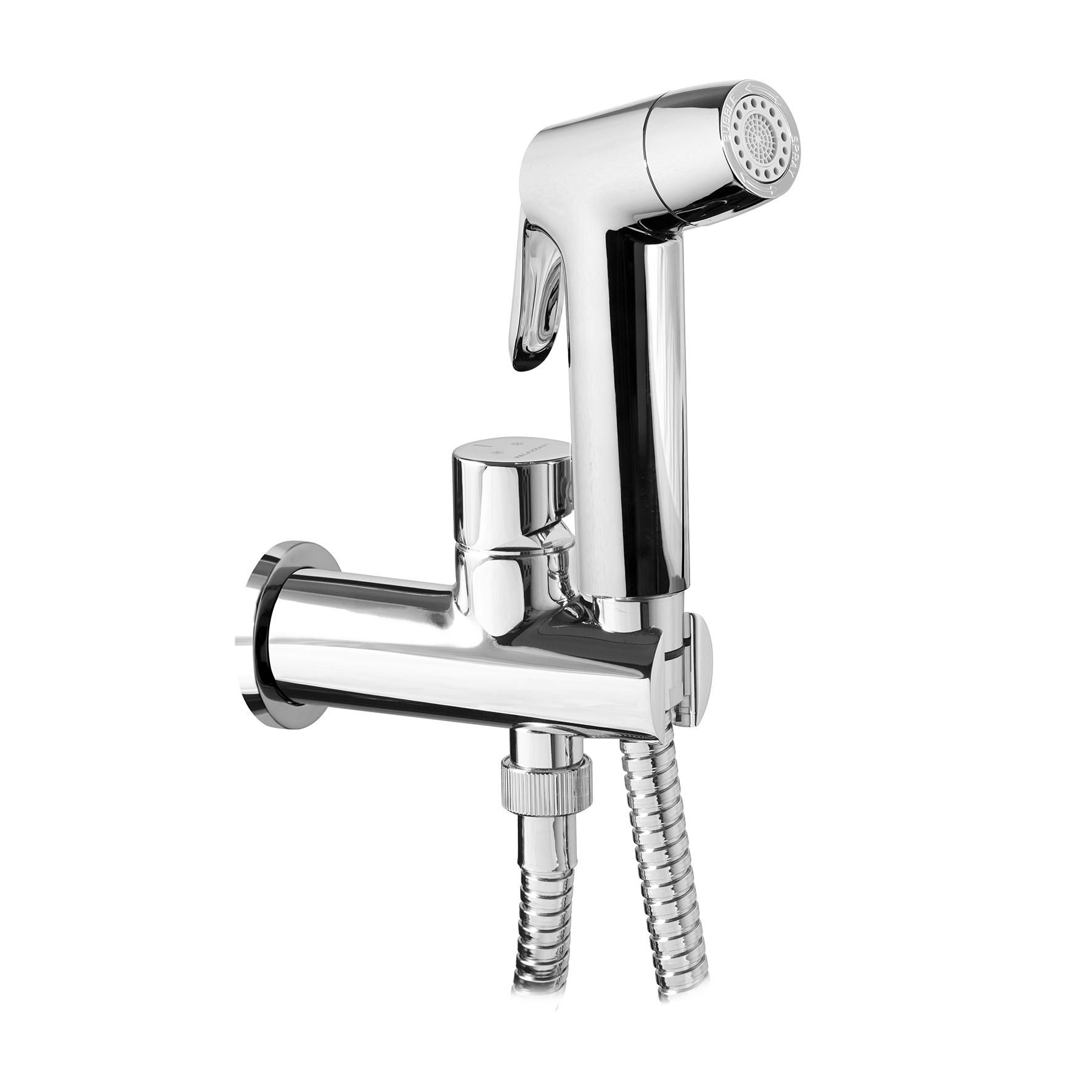 EXTERNAL PARTS MIXER WITH ABS WATER CONNECTOR WITH TAP, FIXED BRASS SHOWER SUPPORT, 1.2M FLEXIBLE HOSE AND SHUT-OFF BRASS SHOWER HEAD.