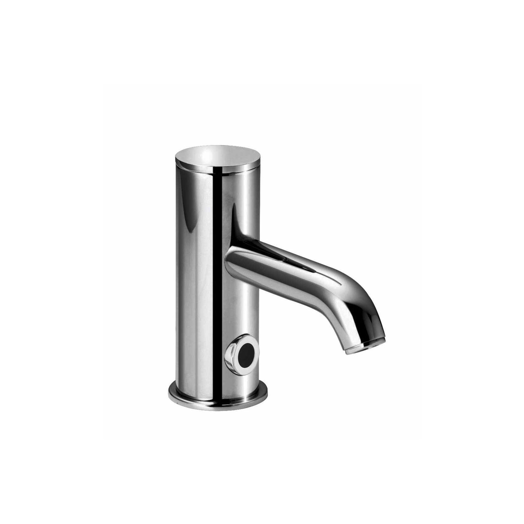 ROBINET D'ÉVIER ÉLECTRONIQUE PRÉMÉLANGÉ AVEC COMMANDE PAR PHOTOCELLULE ÉLECTRONIQUE, SYSTÈME ANTI-VANDALE, ROBINET À FILTRE, SANS VIDANGE AVEC ÉLECTROVANNE BISTABLE (1 ENTREE EAU CHAUDE, 1 ENTREE EAU FROIDE) ET ALIMENTATION 230V/115V AC