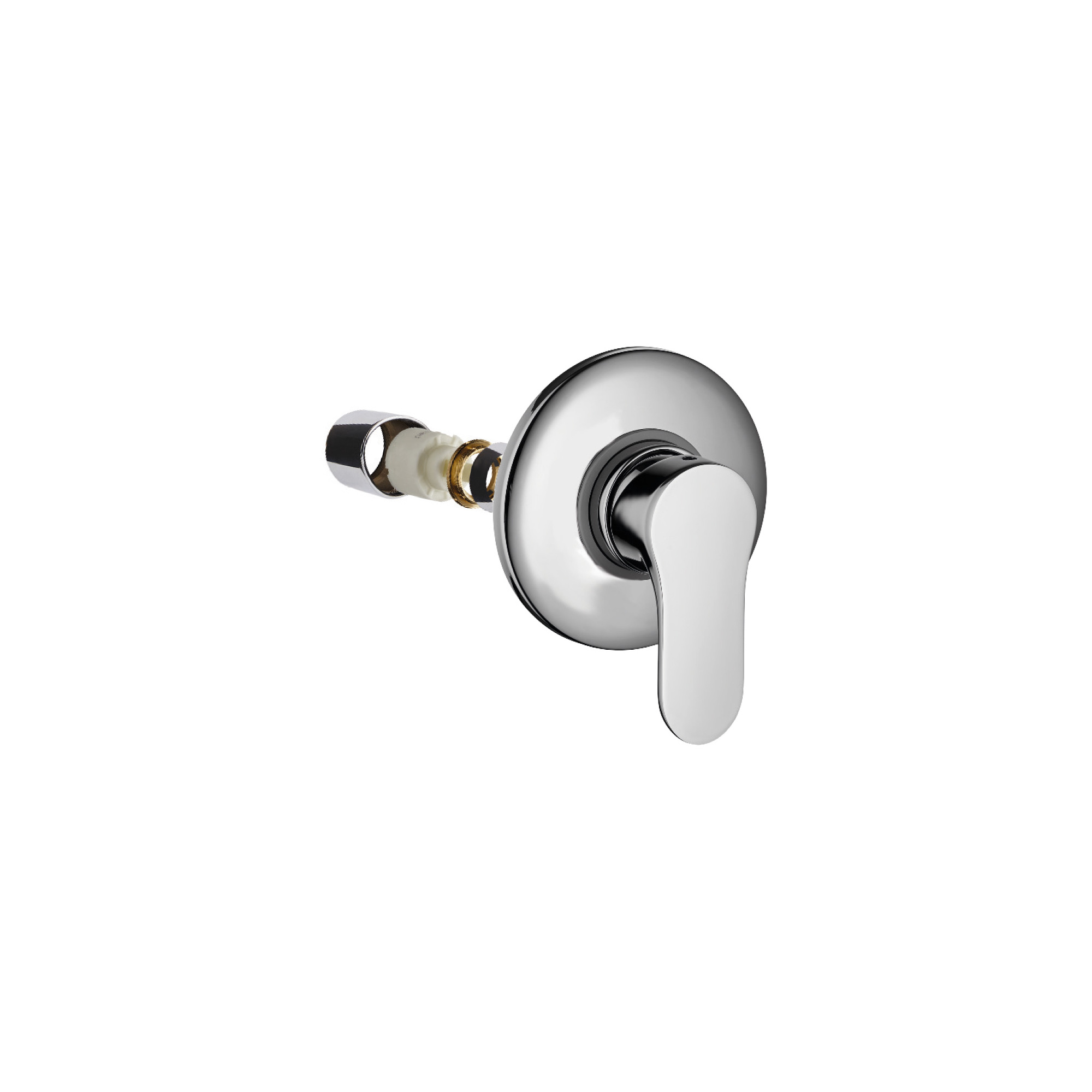 ONLY EXTERNAL PARTS FOR BUILT-IN SINGLE-LEVER SHOWER MIXER.