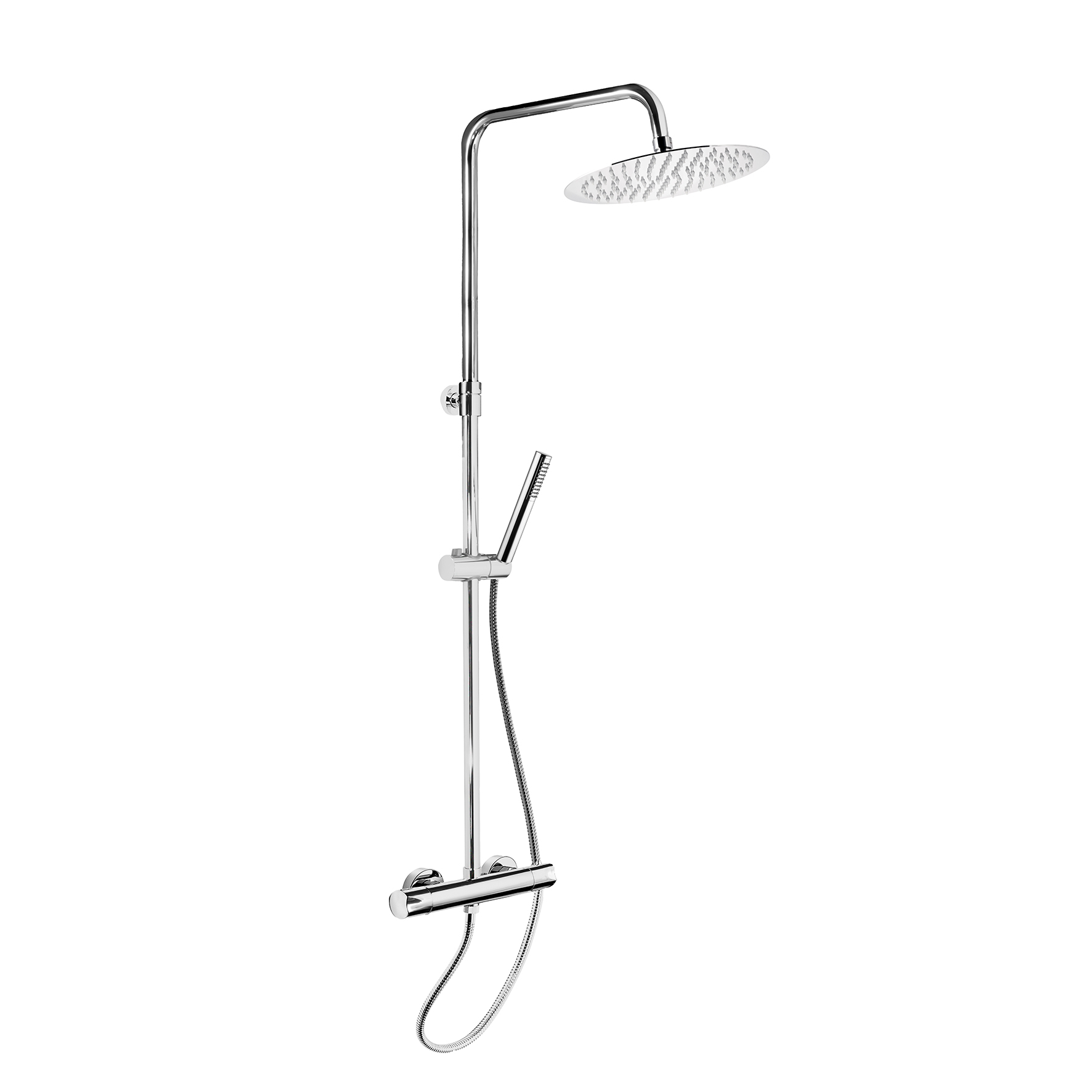 ACQUACLIMA® THERMOSTATIC MIXER FOR SHOWER WITH INTEGRATED SHOWER COLUMN, DIVERTER, 1.5M HOSE, HAND SHOWER AND SHOWER HEAD.