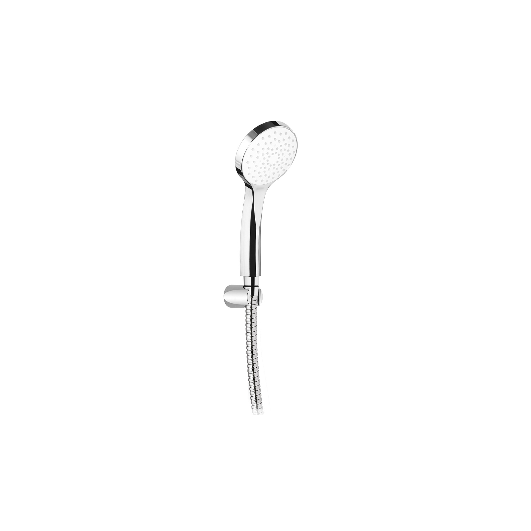 SUPPORT DE DOUCHE FIXE EN ABS AVEC TUYAU DE 1,5 M ET MANETTE DE DOUCHE EN ABS Ø 95 MM.