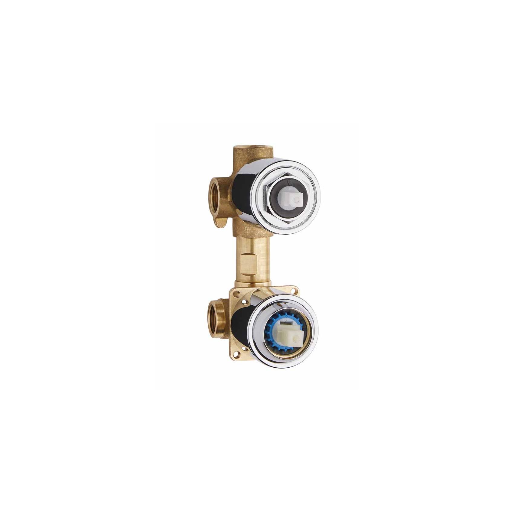 UNIQUE, BUILT-IN BODY FOR SINGLE-LEVER MULTI-FUNCTION SHOWER MIXER WITH 3-OUTLET DIVERTER AND CERAMIC DISCS, WITHOUT EXTERNAL PARTS.