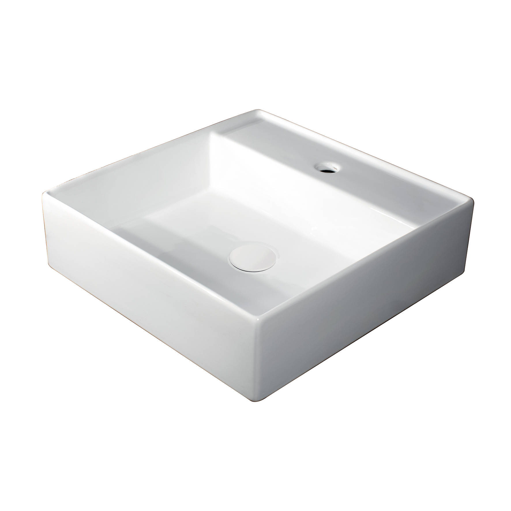 COUNTERTOP OR WALL-HUNG SINK WITHOUT OVERFLOW.