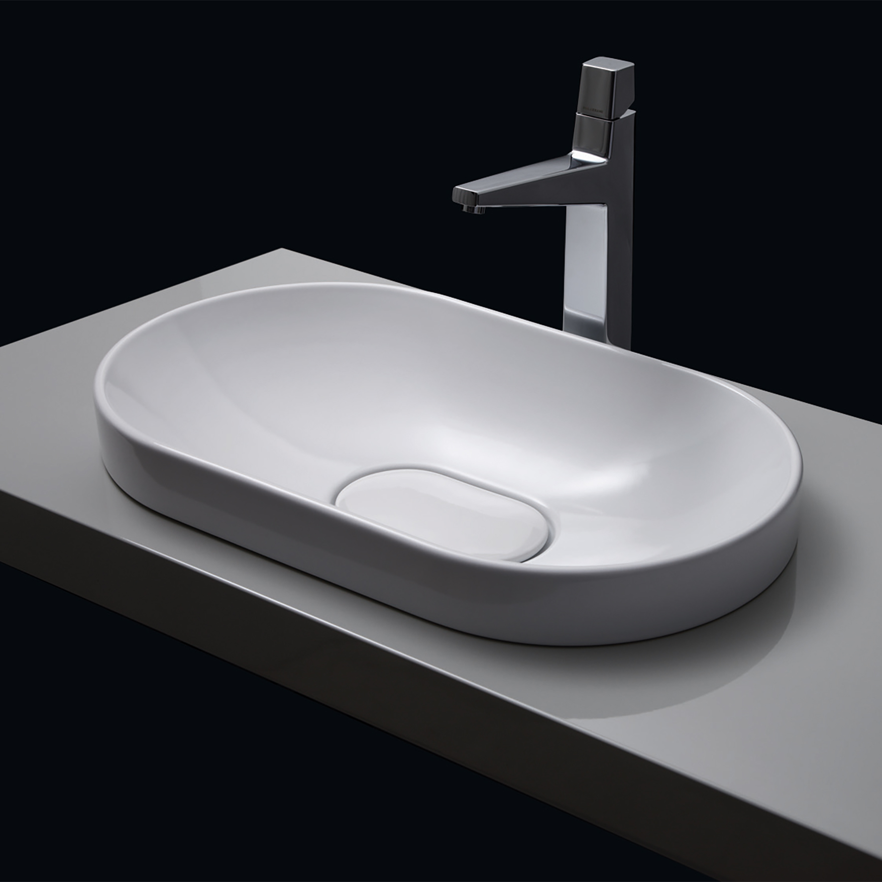 BUILT-IN SINK WITH CERAMIC WASTE COVER, WITHOUT OVERFLOW.