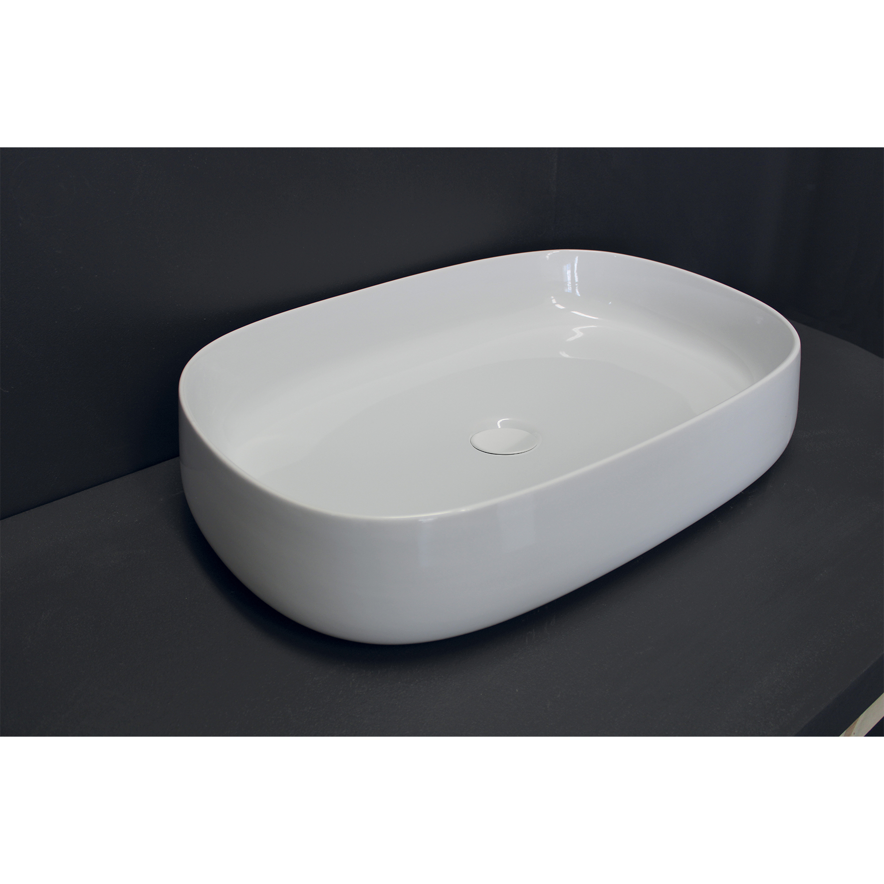COUNTERTOP WASHBASIN, WITHOUT OVERFLOW.