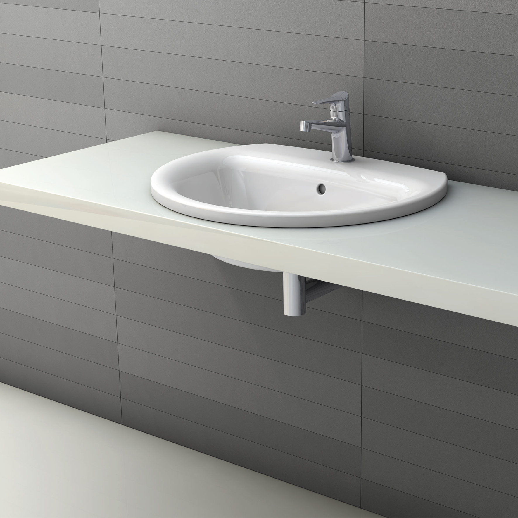 BUILT-IN SINK WITH TAP HOLE AND OVERFLOW,
