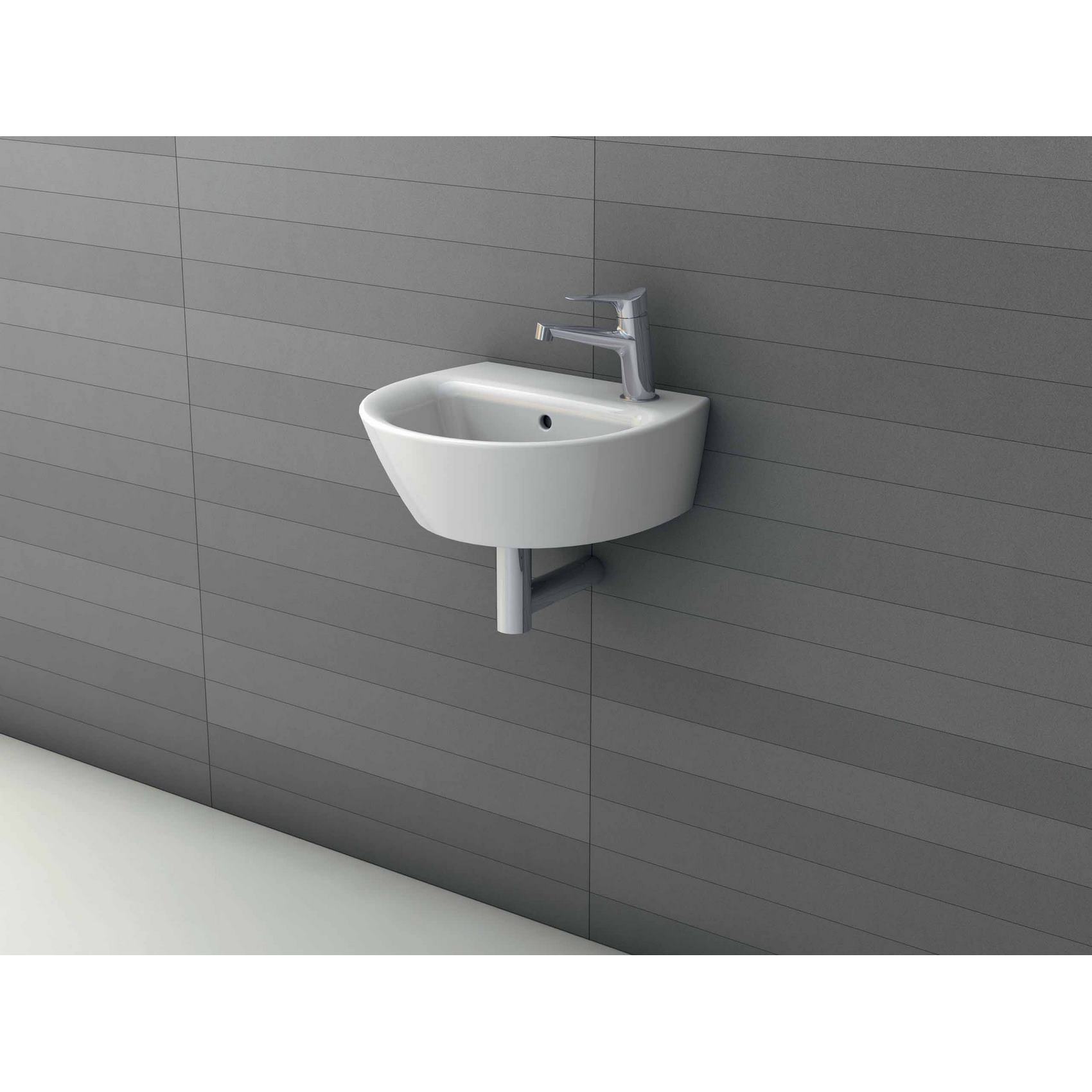 WALL-MOUNTED AND COUNTERTOP WASHBASIN WITH TAP HOLE AND OVERFLOW,