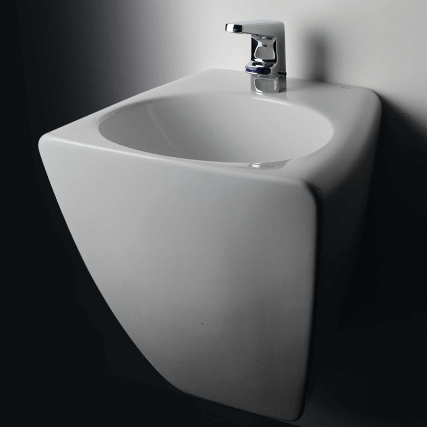WALL-MOUNTED WASHBASIN WITH TAP HOLE, WITHOUT OVERFLOW,
