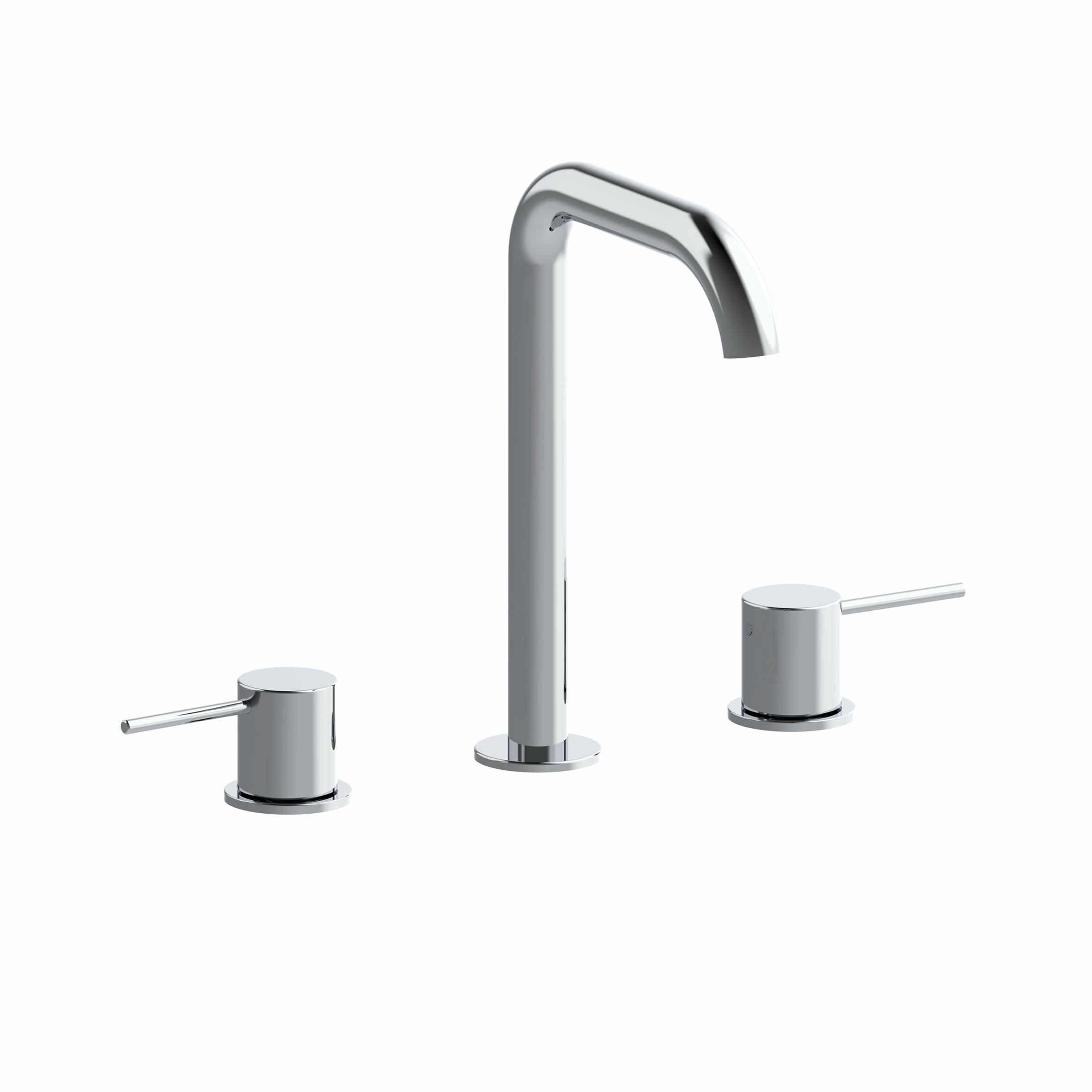 BATTERIA PER LAVABO 3 FORI CON SCARICO CON SCARICO CLICK-CLACK DA 1" 1/4 E TAPPO A COPERTURA TOTALE.