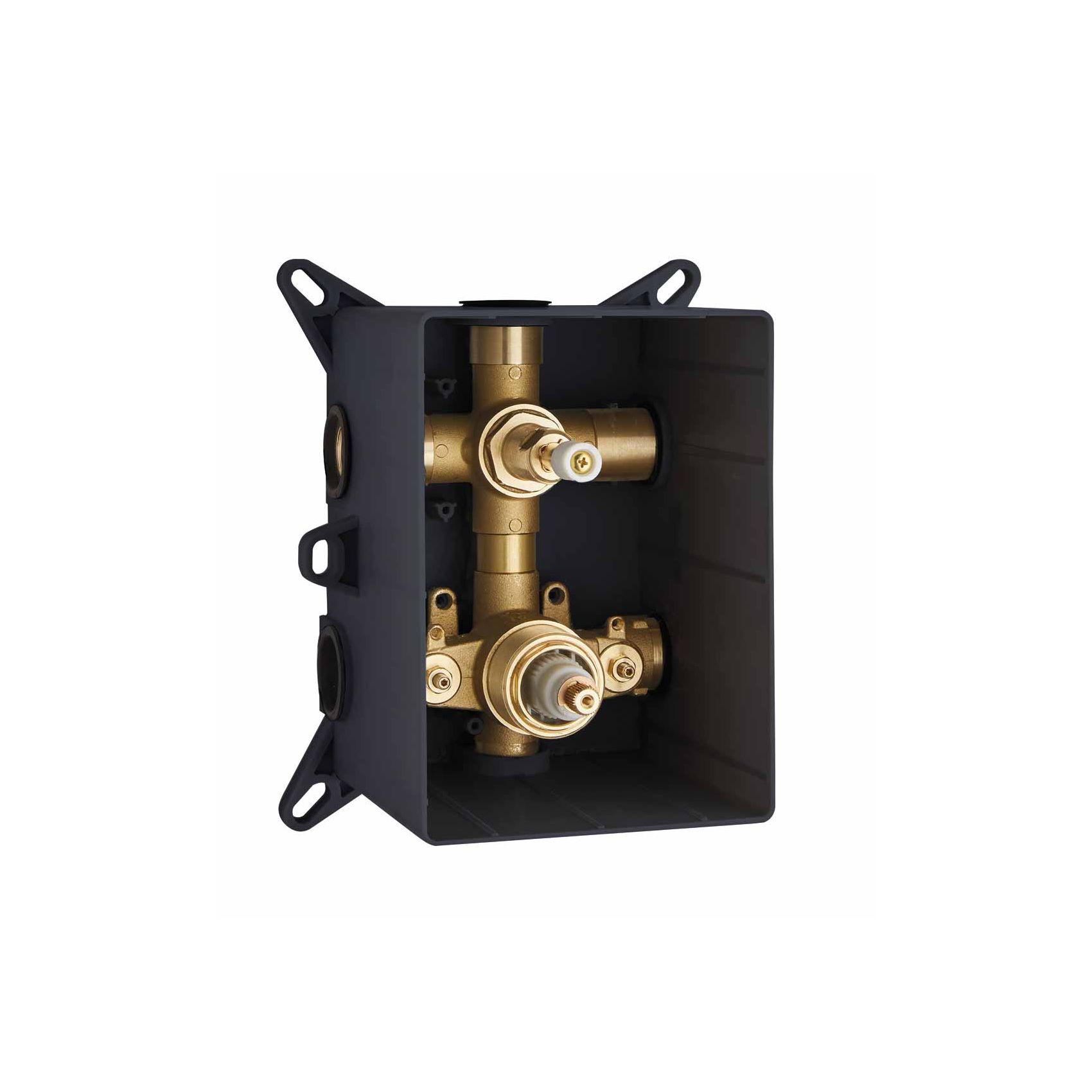 UNICO, CORPO DA INCASSO PER MIX TK 1/2" DA INCASSO PER DOCCIA CON DEV A 3 USCITE, DISCHI IN CERAMICA E FUNZIONE DI STOP, SENZA PARTI ESTERNE.