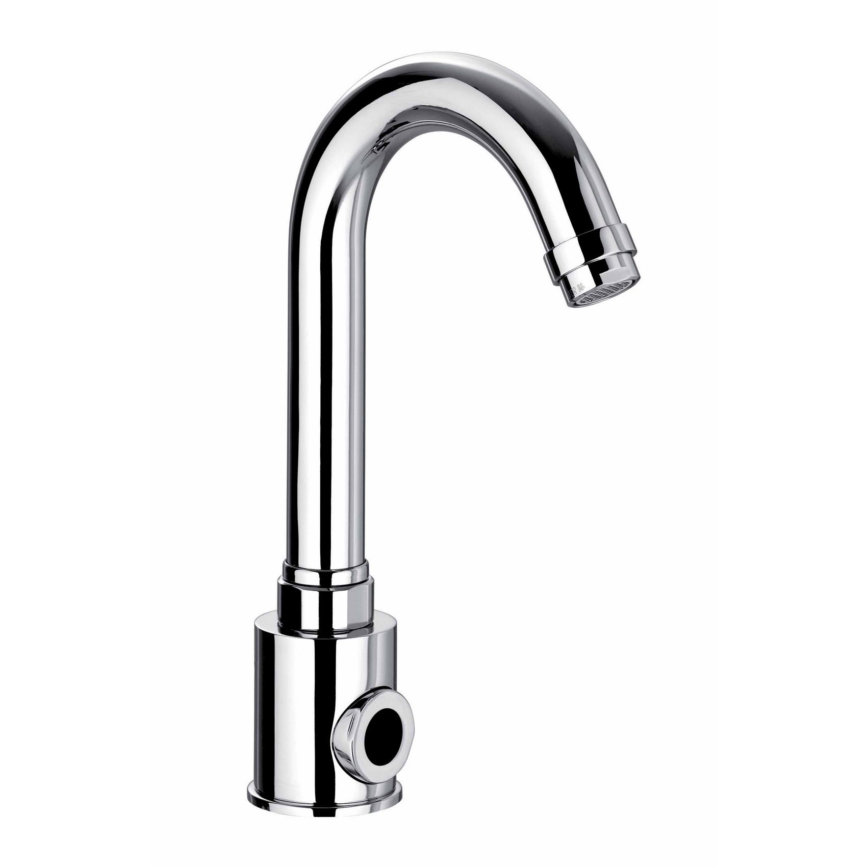 GRIFO ELECTRÓNICO PARA FREGADERO CON MANDO ELECTRÓNICO POR FOTOCÉLULA. GRIFO PREMEZCLA CON ELECTROVÁLVULA BISTABLE (1 ENTRADA DE AGUA CALIENTE, 1 ENTRADA DE AGUA FRÍA) Y ALIMENTACIÓN POR BATERÍA DE LITIO DE 6V.