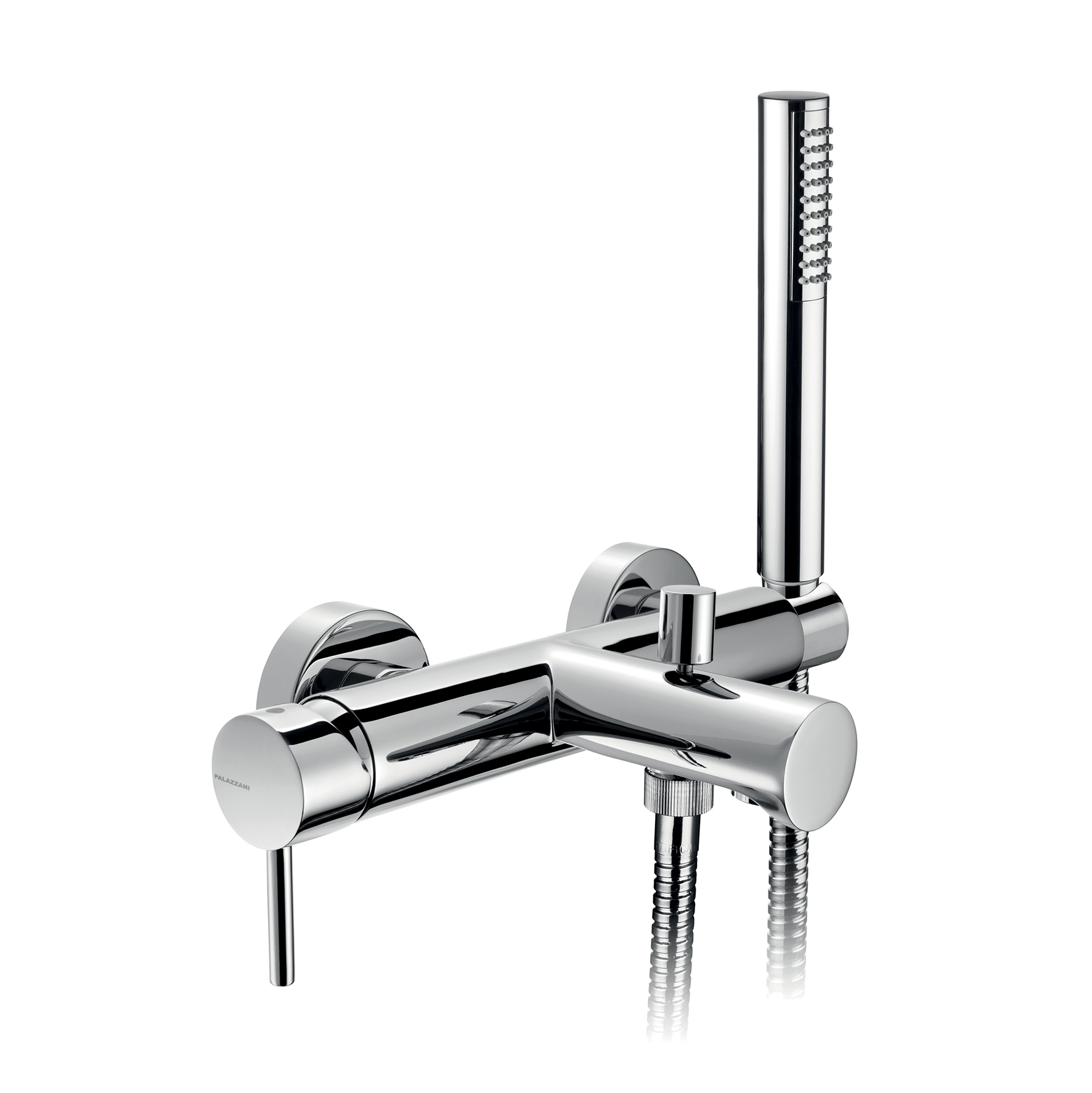 MITIGEUR DE BAIN AVEC INVERSEUR, SUPPORT DE DOUCHE INTÉGRÉ, TUYAU DE 1,5 M ET DOUCHETTE À MAIN.