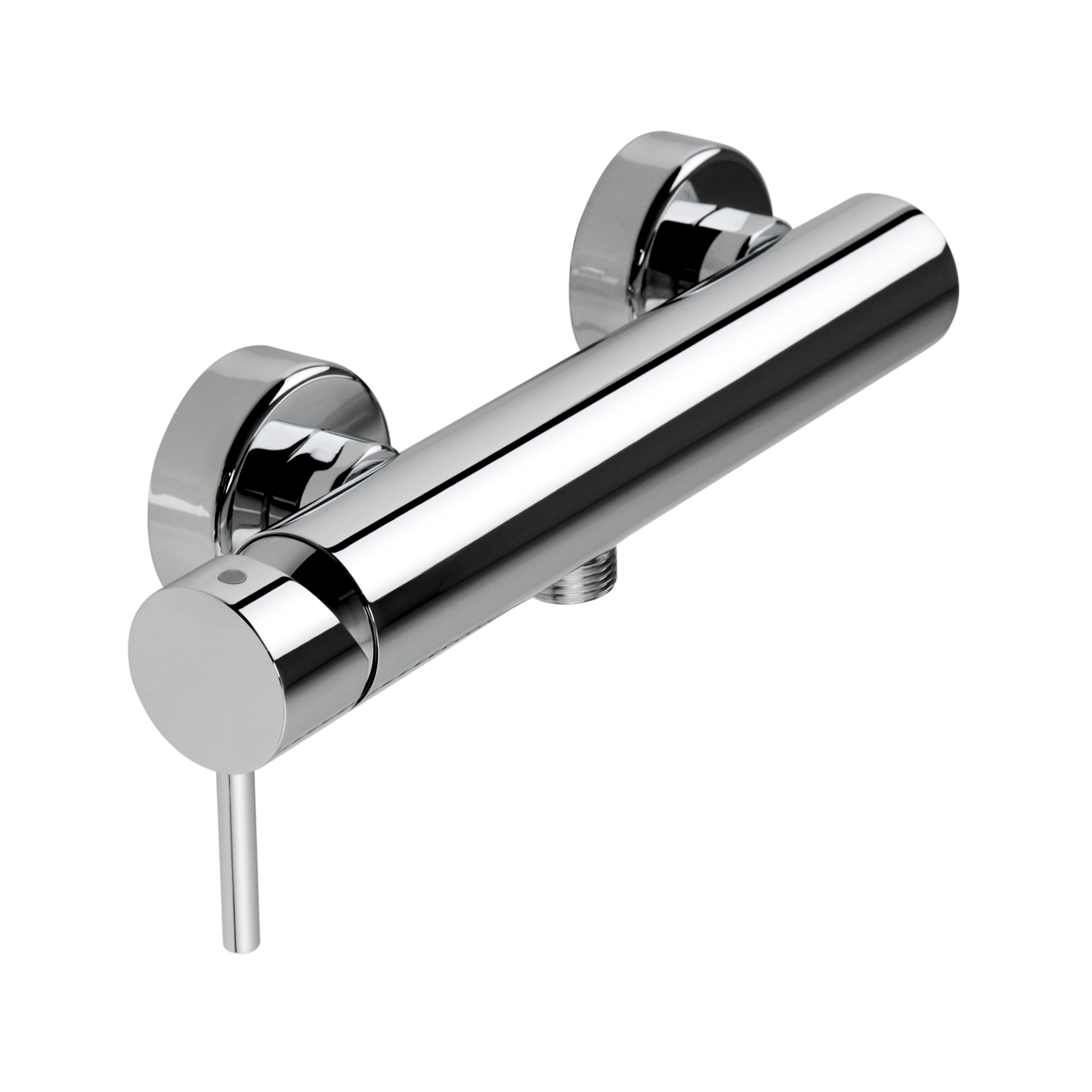 SINGLE-LEVER SHOWER MIXER WITH BOTTOM CONNECTION, WITHOUT HOSE OR SHOWER HEAD.