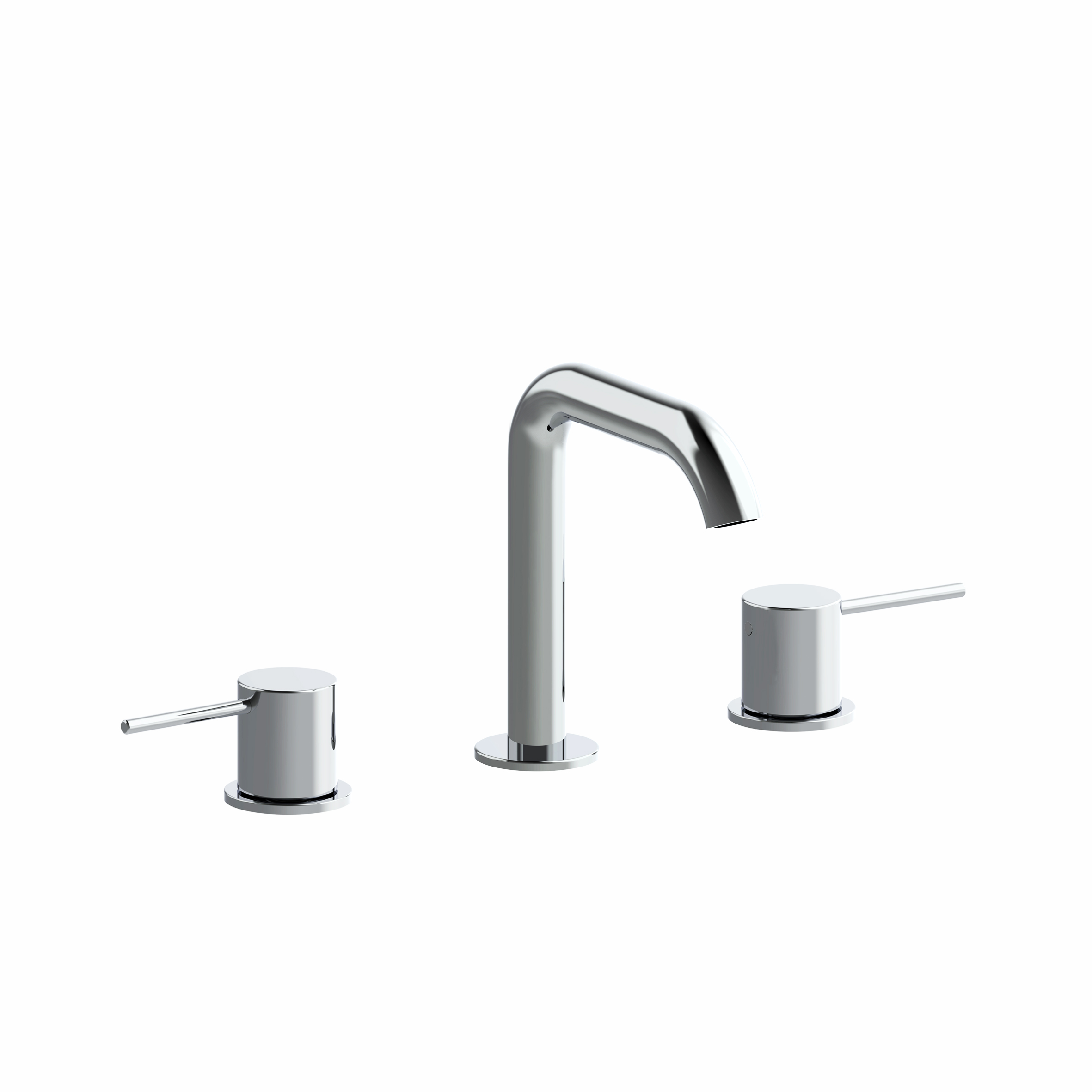 3-HOLE WASHBASIN MIXER WITH 1" 1/4 CLICK-CLACK DRAIN AND FULL-COVERAGE CAP.