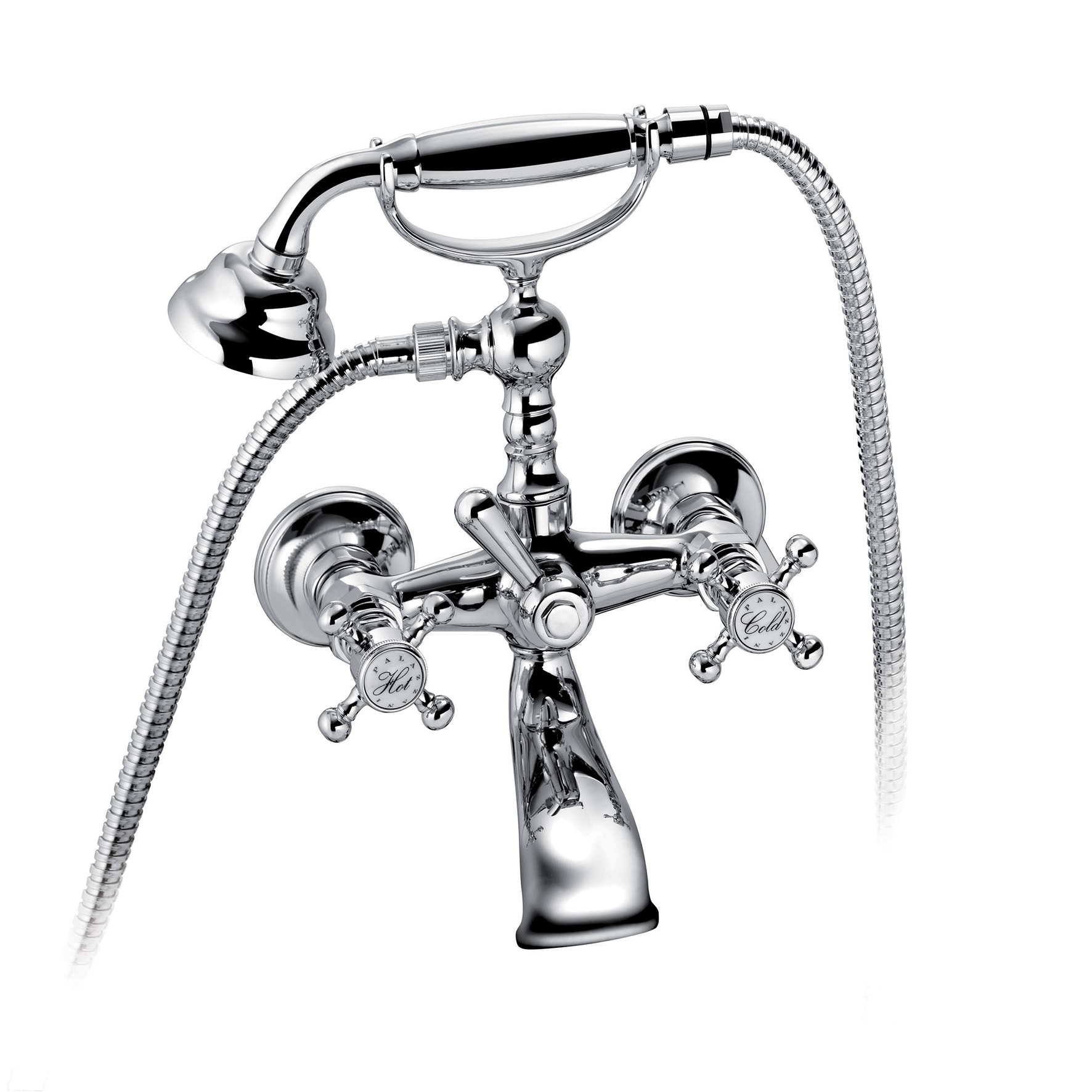 BADEGRUPPE MIT UMSTELLER, INTEGRIERTER BRAUSEHALTERUNG, 1,5 M SCHLAUCH UND BRAUSEHAND.