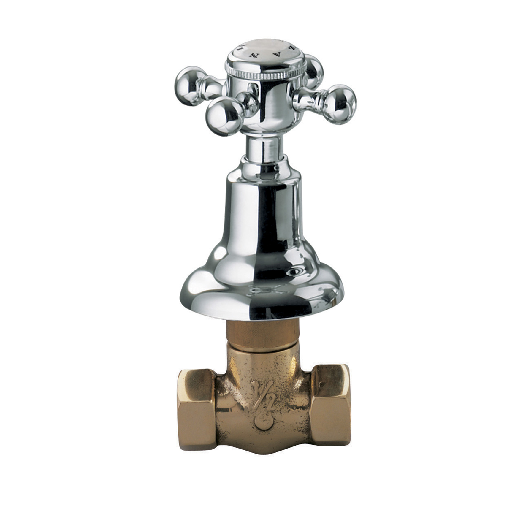 PAIRE DE ROBINETS DROITS À ENCASTRER 1/2".