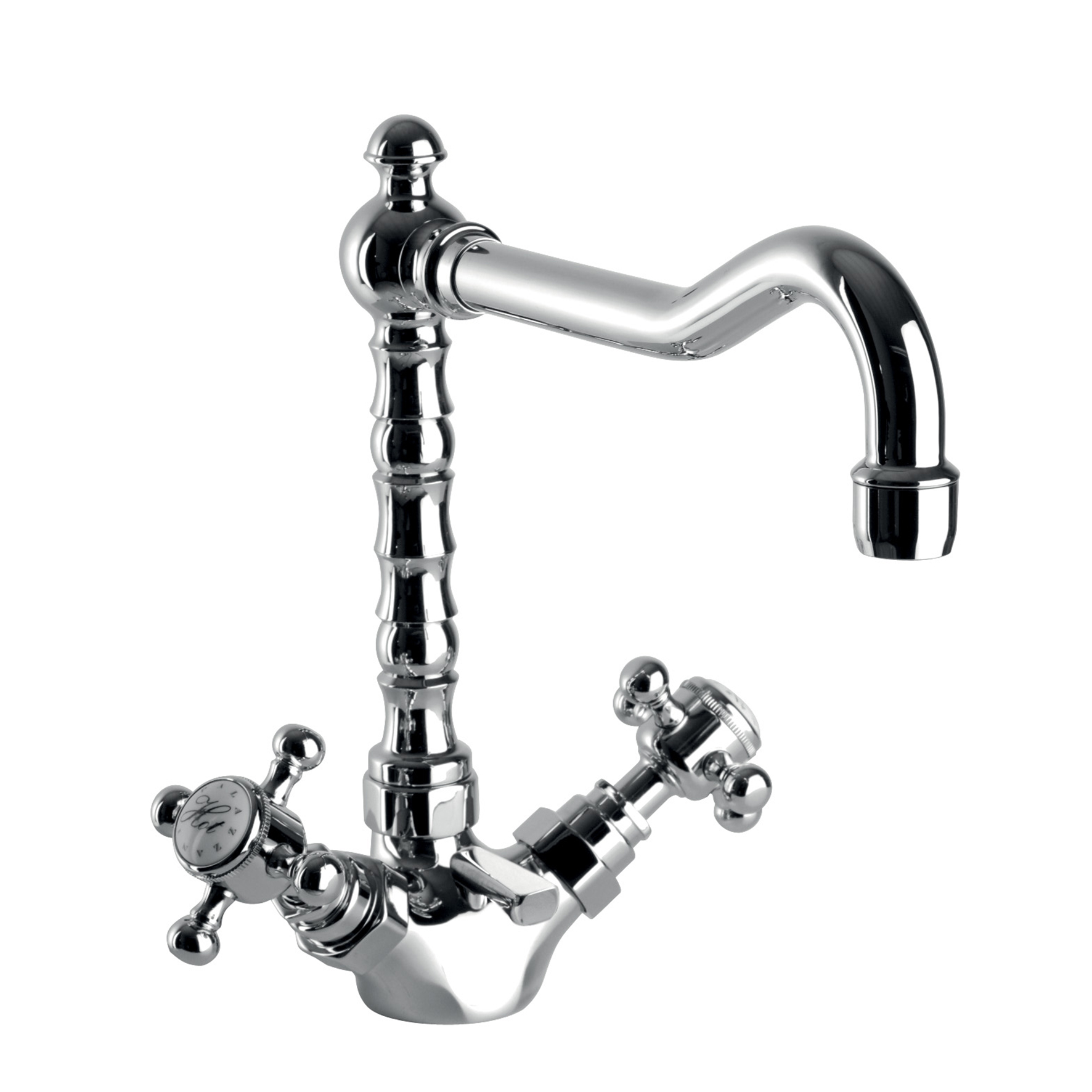 SINGLE HOLE FOR WASHBASIN WITH HIGH SWIVEL SPOUT AND 1" 1/4 DRAIN.