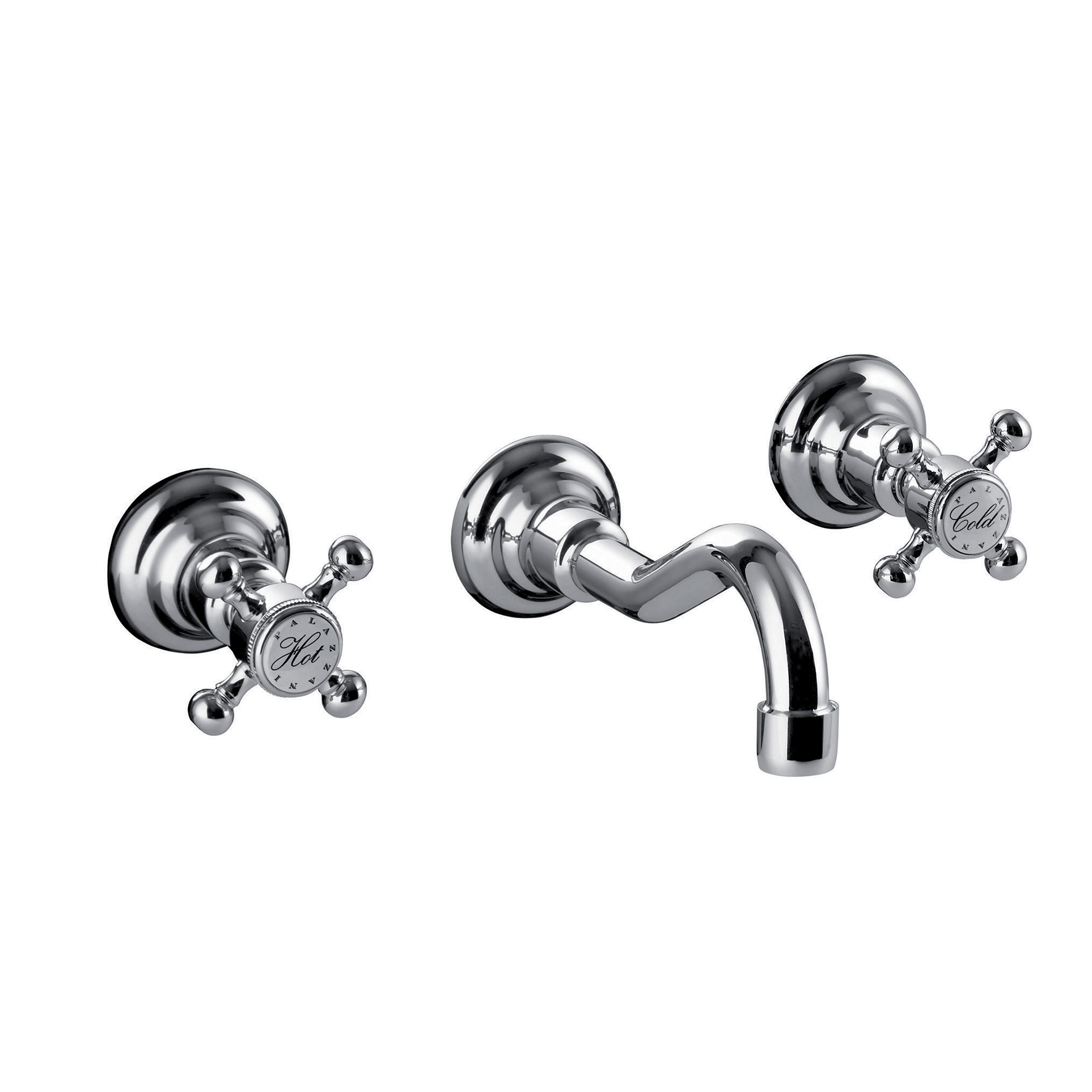 ONLY EXTERNAL PARTS FOR 3-HOLE WALL-MOUNTED WASHBASIN.
