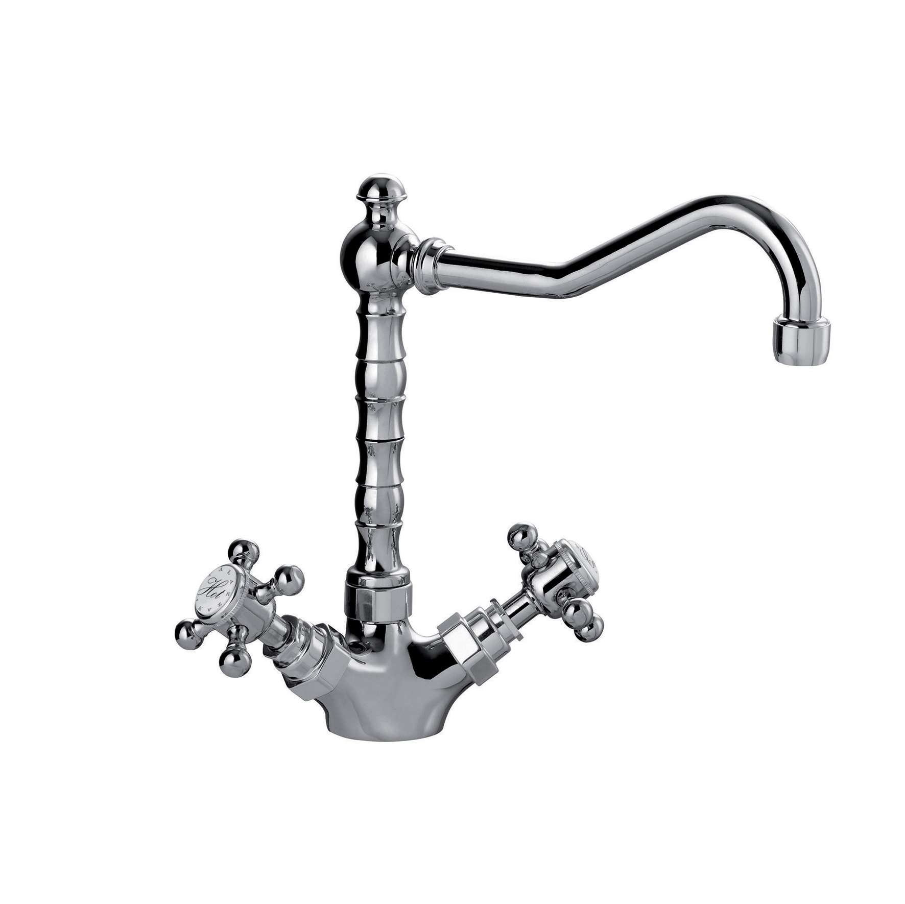 SINGLE-HOLE SINK MIXER WITH SWIVEL SPOUT.