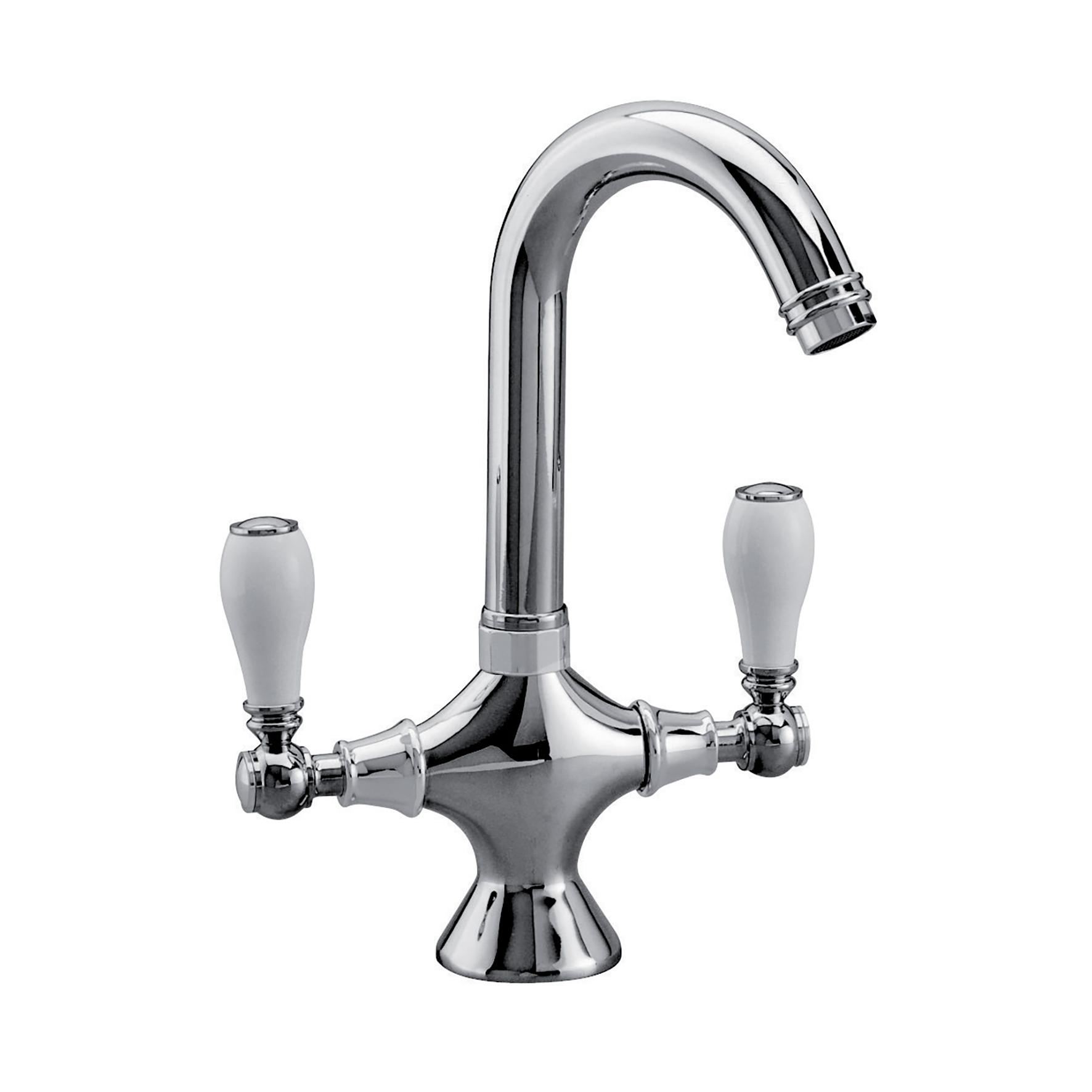 SINGLE-HOLE SINK MIXER WITH SWIVEL SPOUT.
