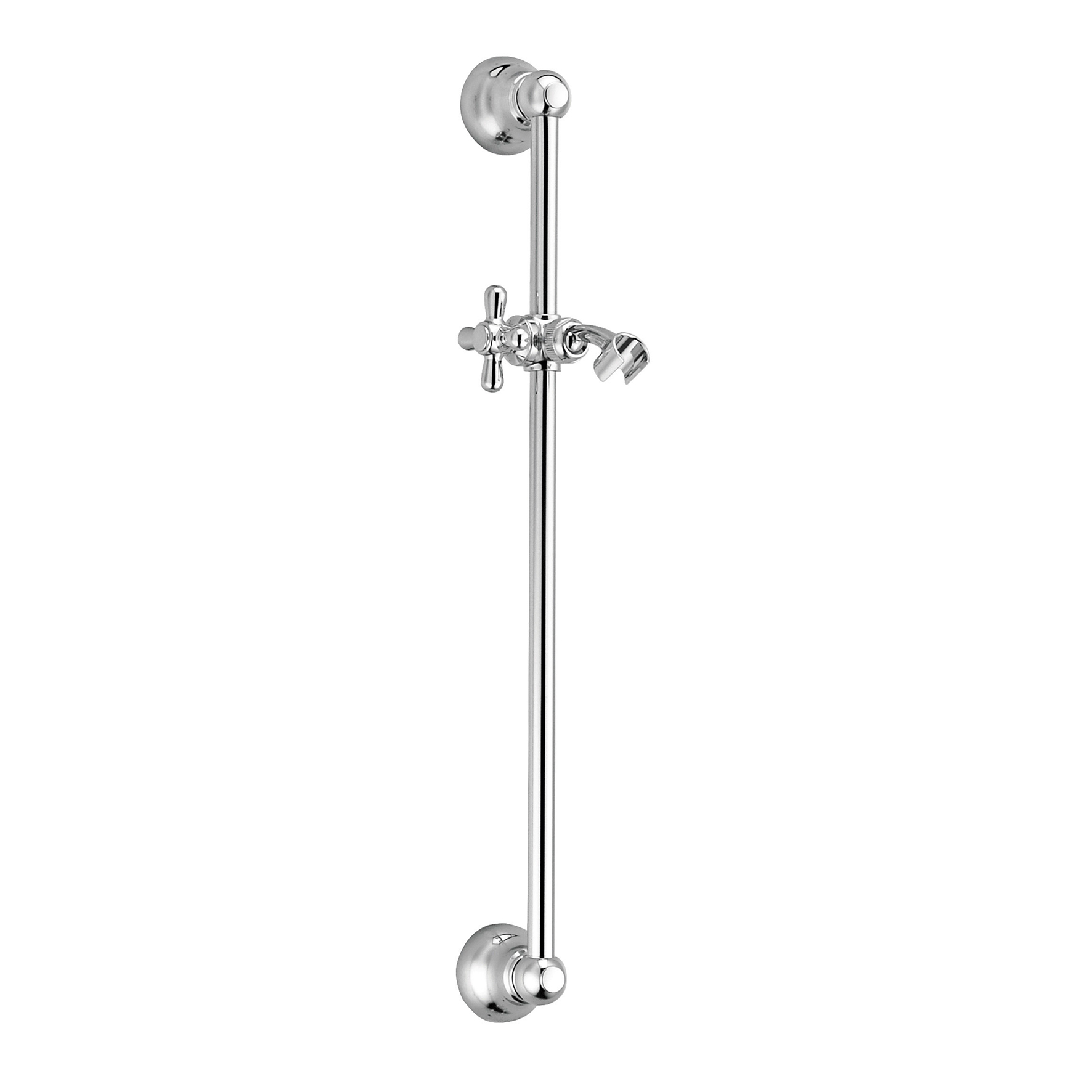 BARRA DE DUCHA DE LATON, Ø 18MM, CON SOPORTE DE DUCHA REGULABLE EN ABS.