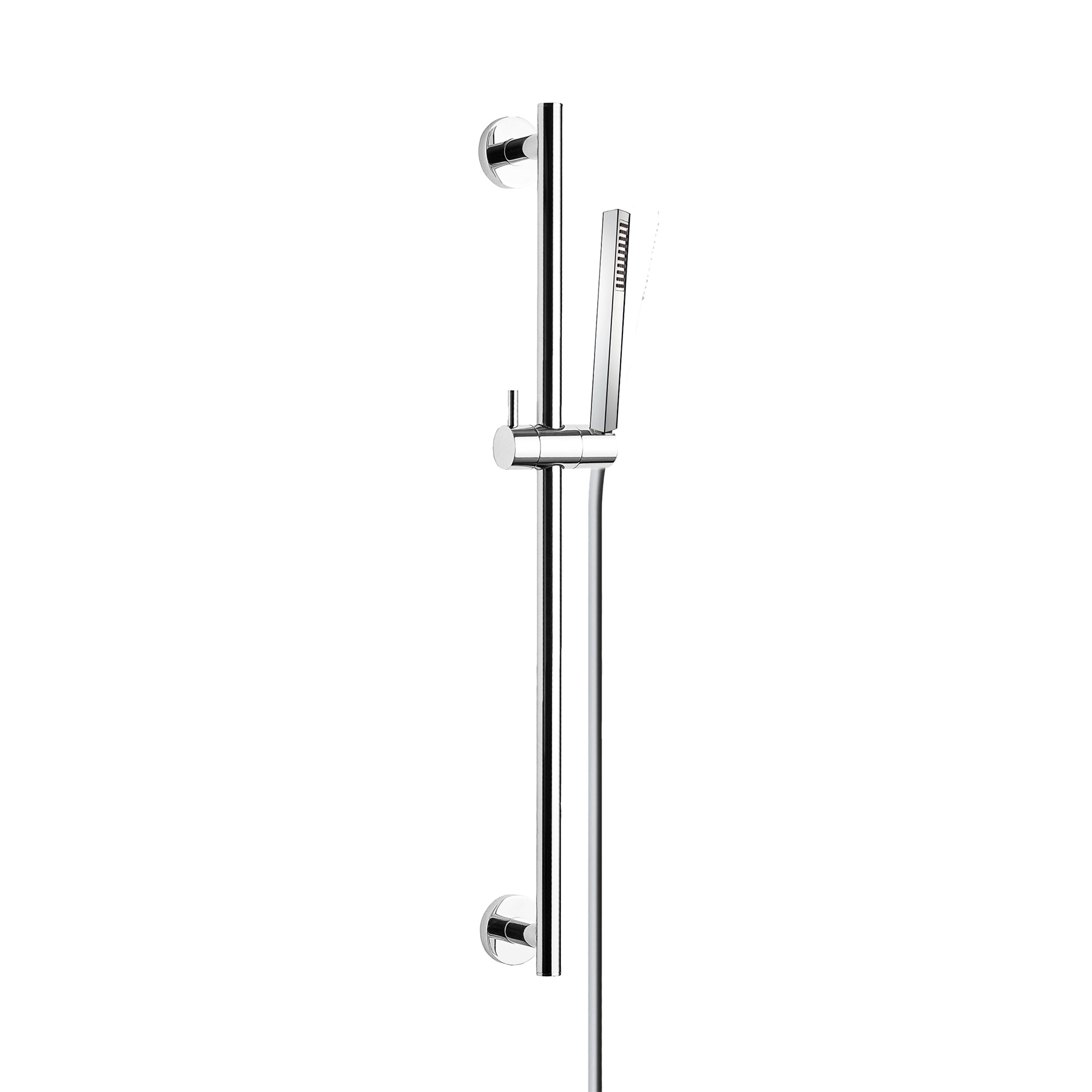 BRASS SHOWER ROD, D.20MM, WITH BRASS SHOWER BRACKET, 1.5M DOUBLE CRIMPING FLEXIBLE HOSE AND BRASS SHOWER HEAD.
