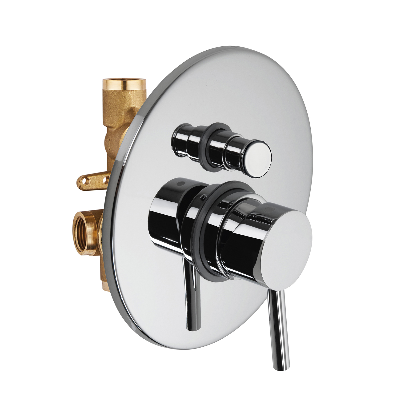 COMPLETE BUILT-IN SINGLE-LEVER MIXER FOR BATH-SHOWER WITH AUTOMATIC DIVERTER, D.35MM.