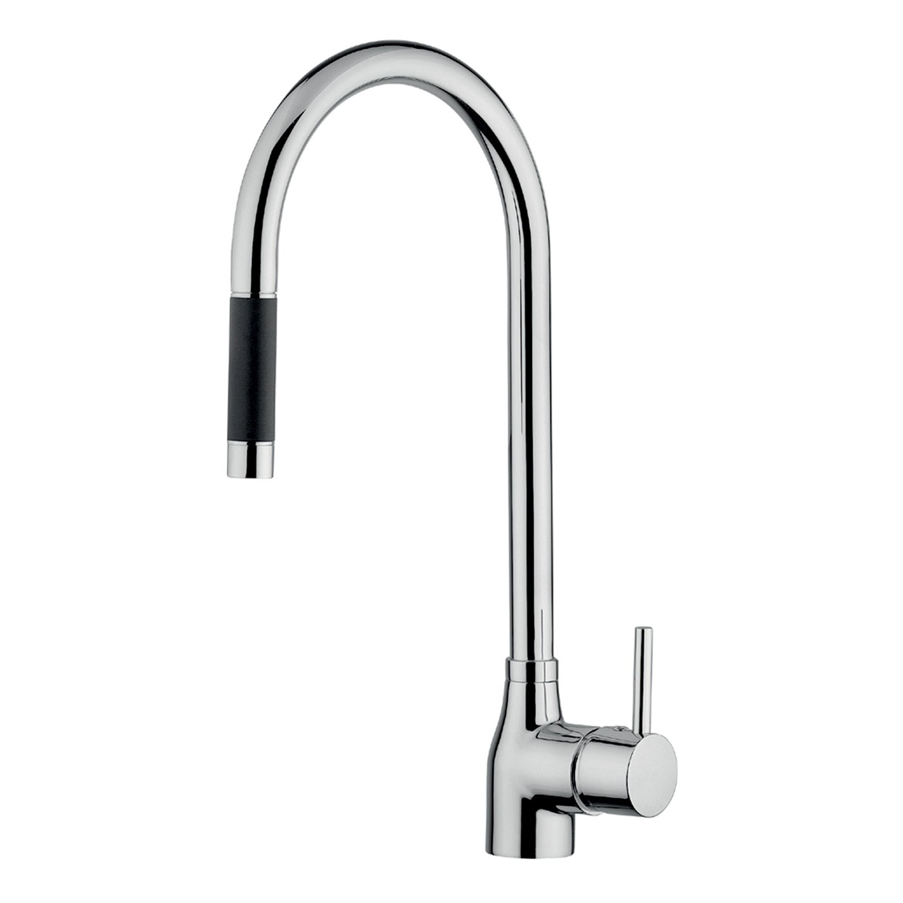 MEZCLADOR MONOCOMANDO DE FREGADERO CON CAÑO GIRATORIO Y DUCHA EXTRAÍBLE.