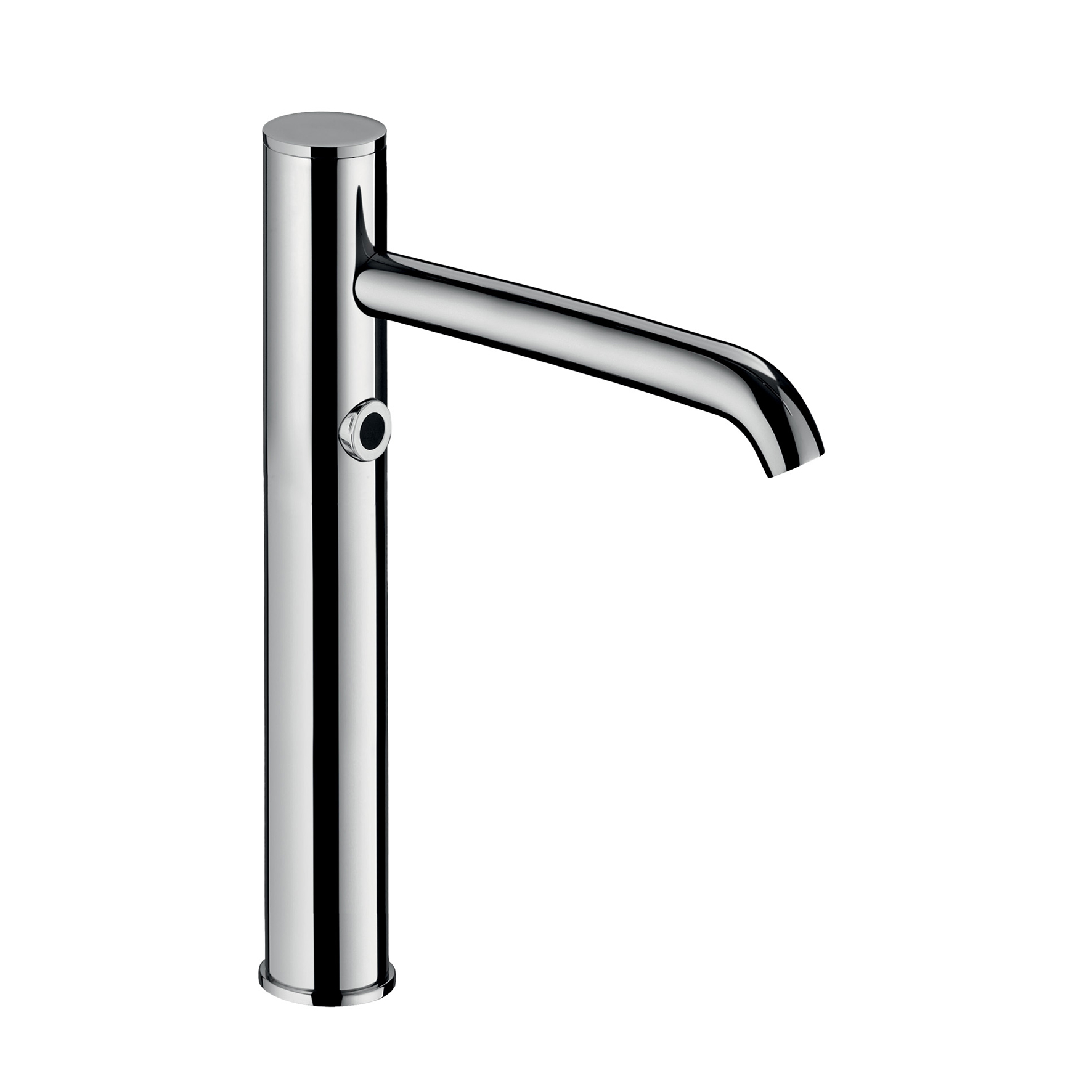 GRIFO ELECTRÓNICO ALTO PARA FREGADERO CON MANDO ELECTRÓNICO POR FOTOCÉLULA, SISTEMA ANTIVANDÁLICO, GRIFOS CON FILTRO, SIN DESAGÜE. GRIFO DE AGUA SIMPLE CON ELECTROVÁLVULA BISTABLE (1 ENTRADA DE AGUA FRÍA, CALIENTE O MIXTA) Y ALIMENTACIÓN 230V/115V AC.