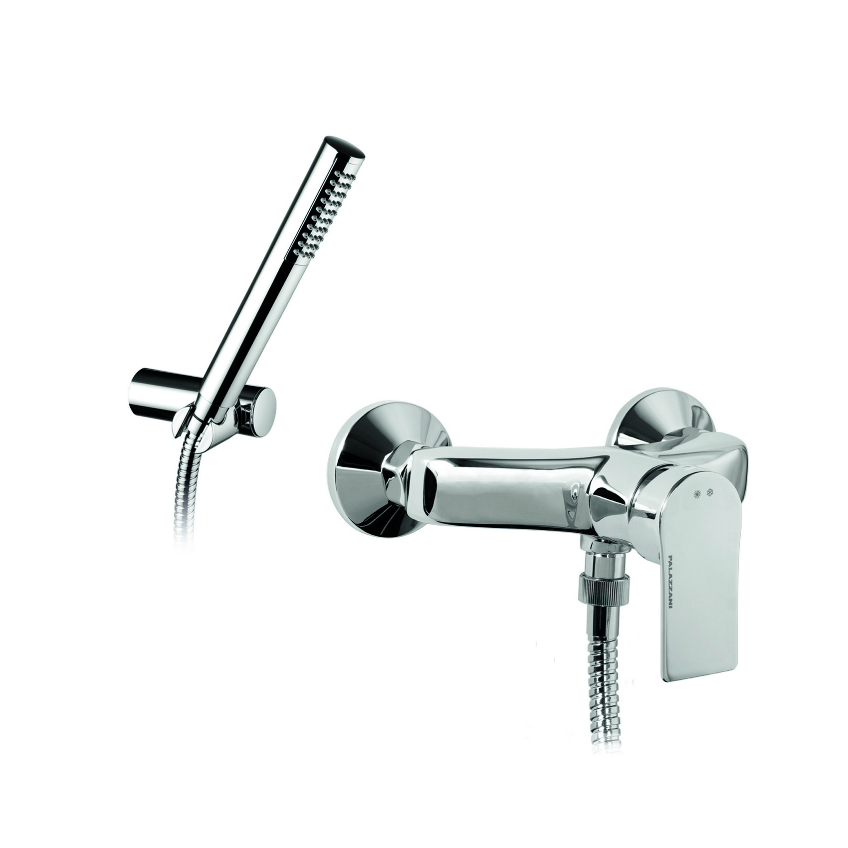 MISCELATORE MONOCOMANDO PER DOCCIA CON SUPPORTO DOCCIA ORIENTABILE, FLESSIBILE 1,5M E DOCCETTA.