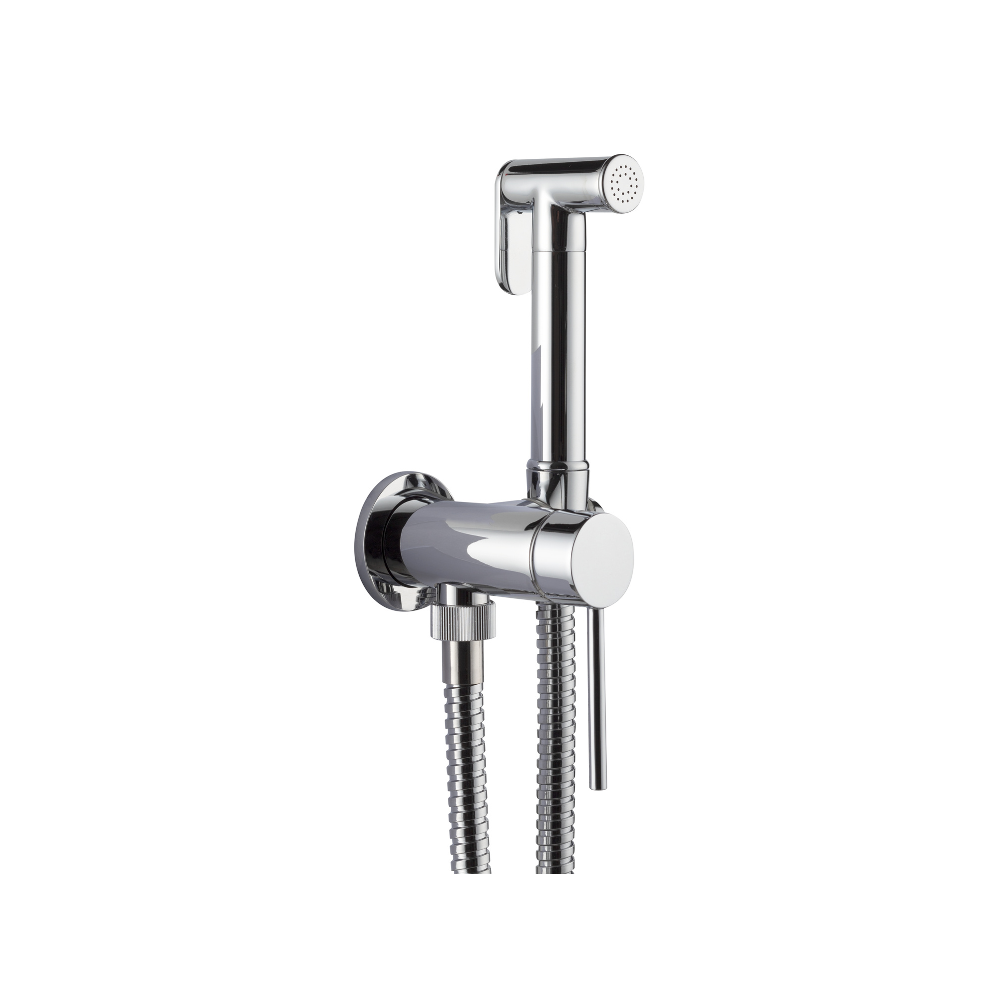 MISCELATORE CON PRESA ACQUA IN OTTONE CON RUBINETTO,SUPPORTO DOCCIA FISSO IN OTTONE, FLESSIBILE 1,2M E DOCCETTA SHUT-OFF.