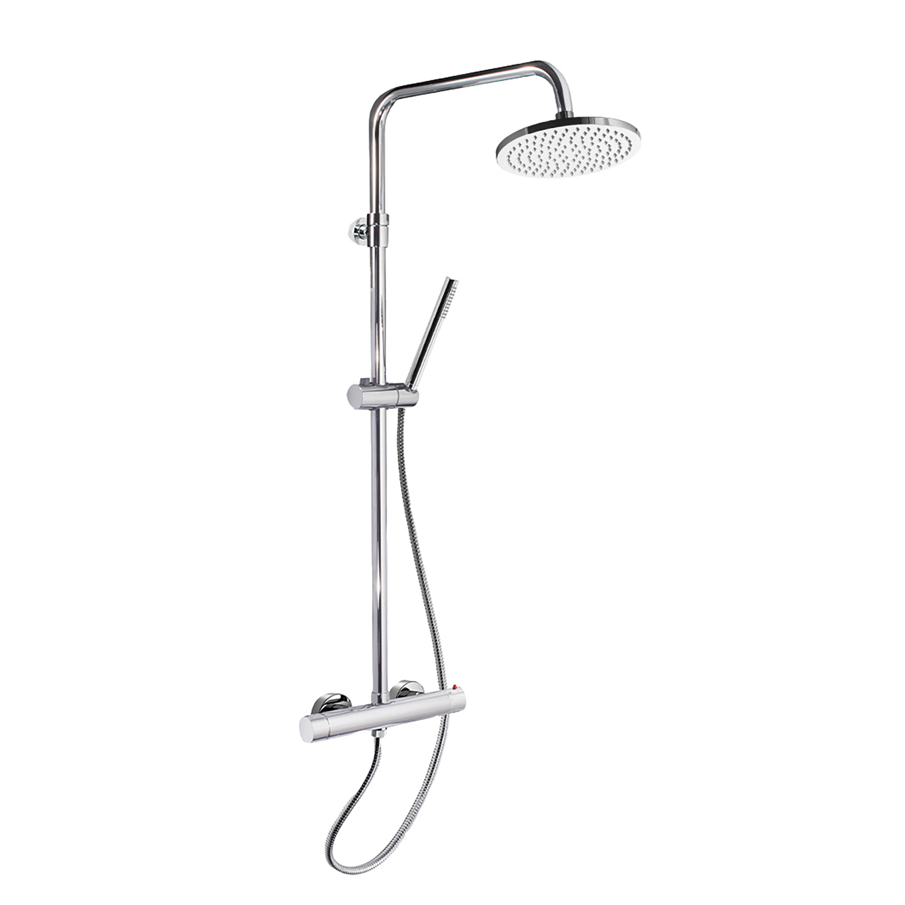 ACQUACLIMA® THERMOSTATIC MIXER FOR SHOWER WITH INTEGRATED SHOWER COLUMN, DIVERTER, 1.5M HOSE, HAND SHOWER AND SHOWER HEAD.