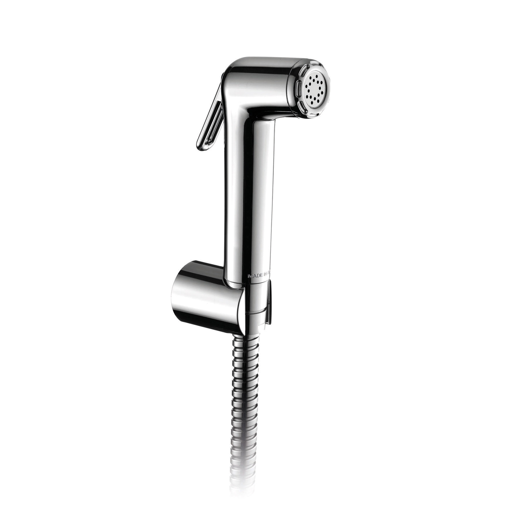 SOPORTE DUCHA FIJO ABS, MANGUERA FLEXIBLE 1,5M Y MANO DUCHA ABS CON CORTE.