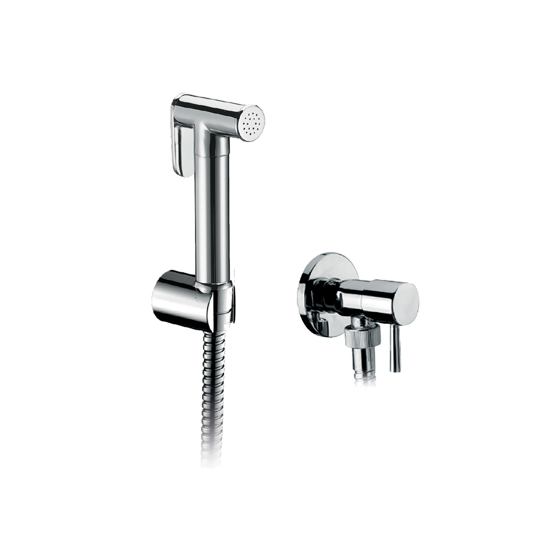 GRIFO+SOPORTE FIJO+TUBO FLEXIBLE+CIERRE MANO DUCHA LATON.