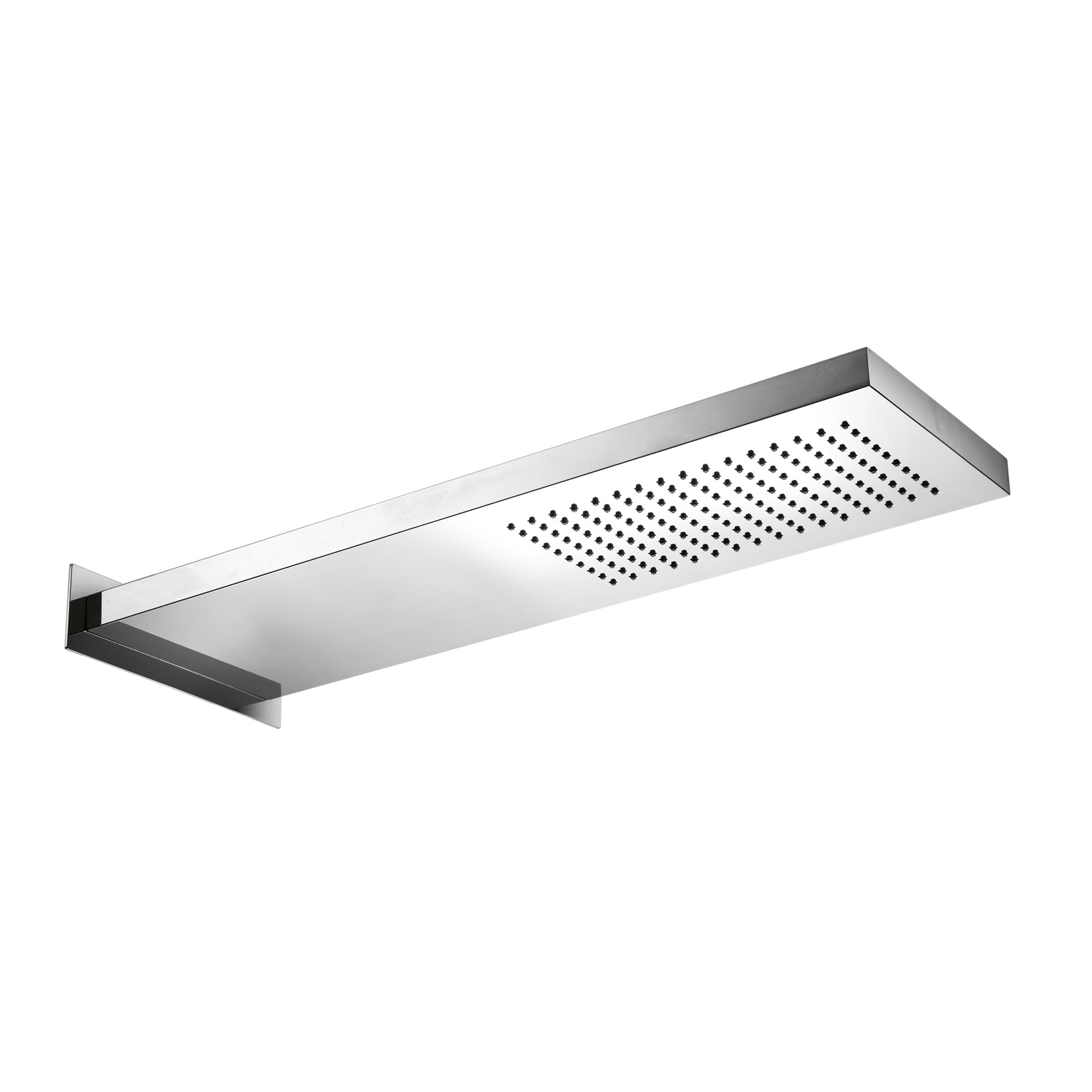 ROCA DE DUCHA RECTANGULAR DE ACERO INOXIDABLE, 537X165MM, DE PARED.